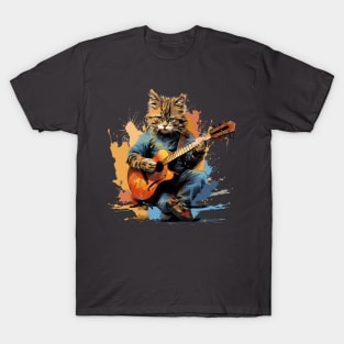 Cat playing guitar T-Shirt